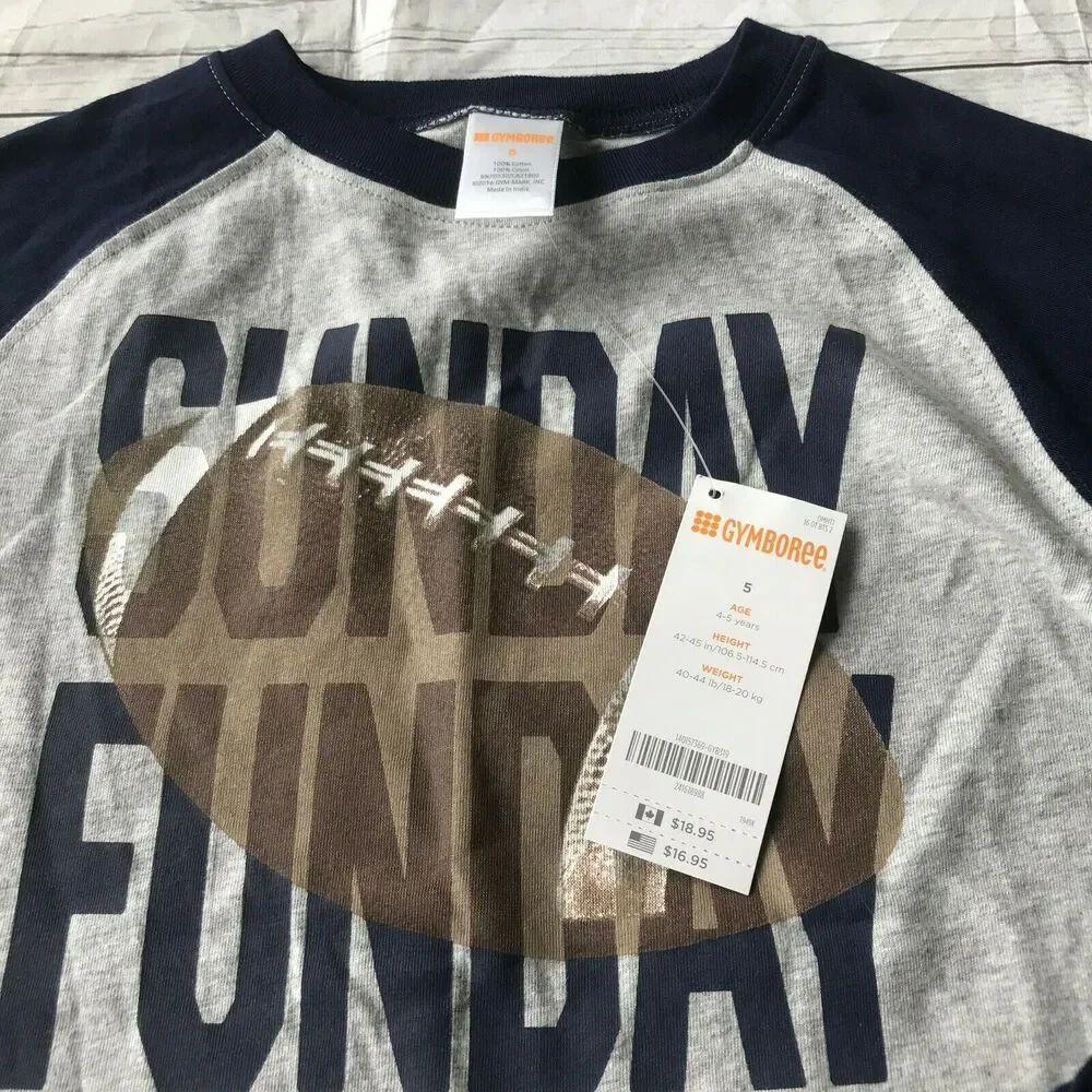 NWT Gymboree Boy’s Football Sunday Funday T-Shirt Youth Kid’s Size 5